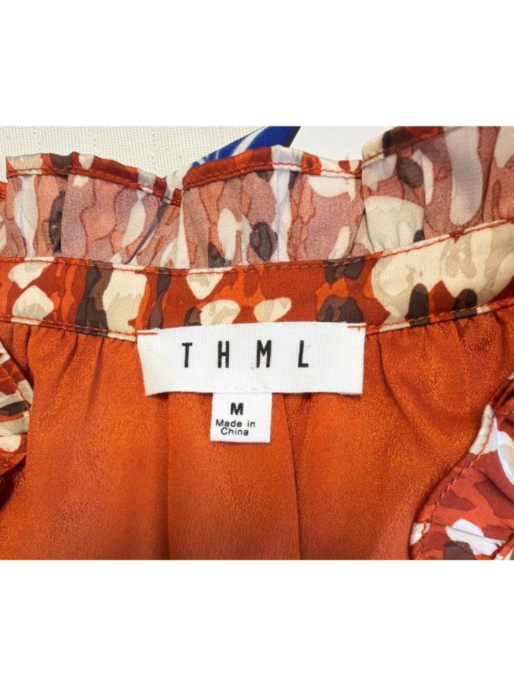 THML Rust Boho Abstract Print Maxi Dress with Pockets - Size Medium - Picture 9 of 13